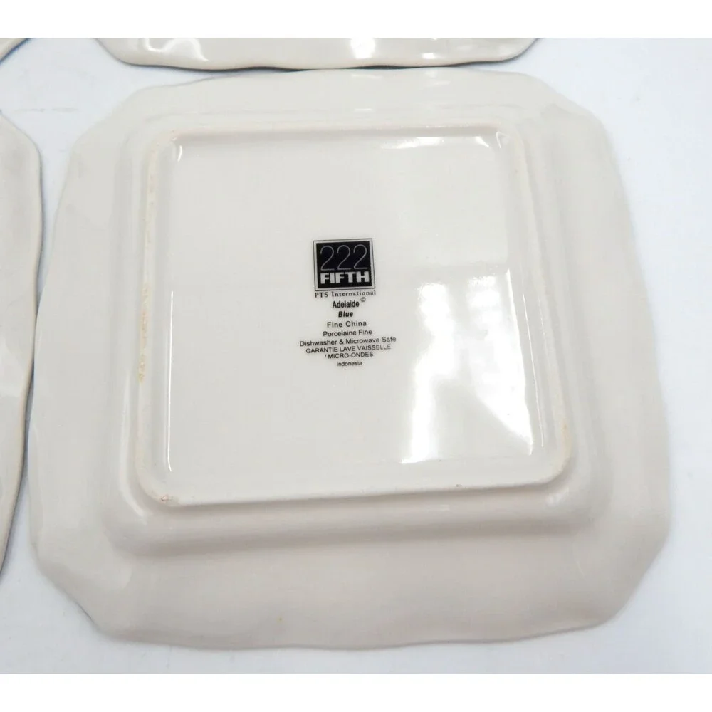 222 Fifth ADELAIDE Square Blue Dessert Butter Plate 6